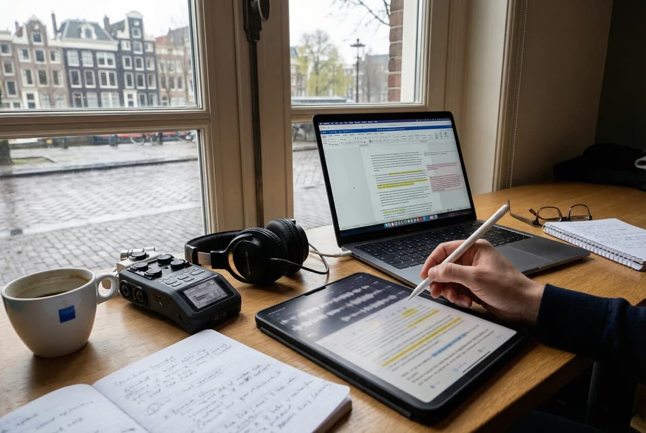 Hoe transcriptiesoftware en AI je schrijfproces versnellen zonder nuanceverlies