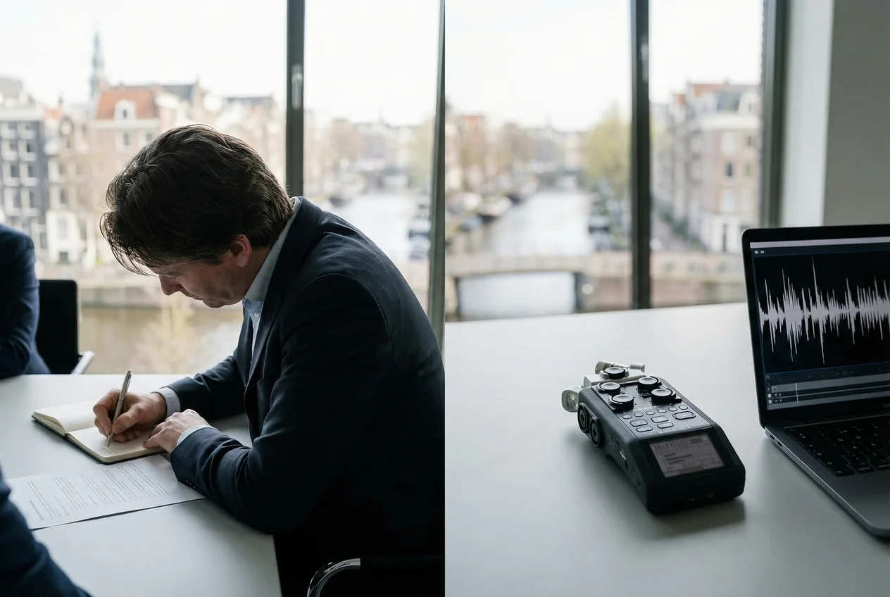 Kritische vergelijking tussen traditioneel notuleren en AI transcriptie